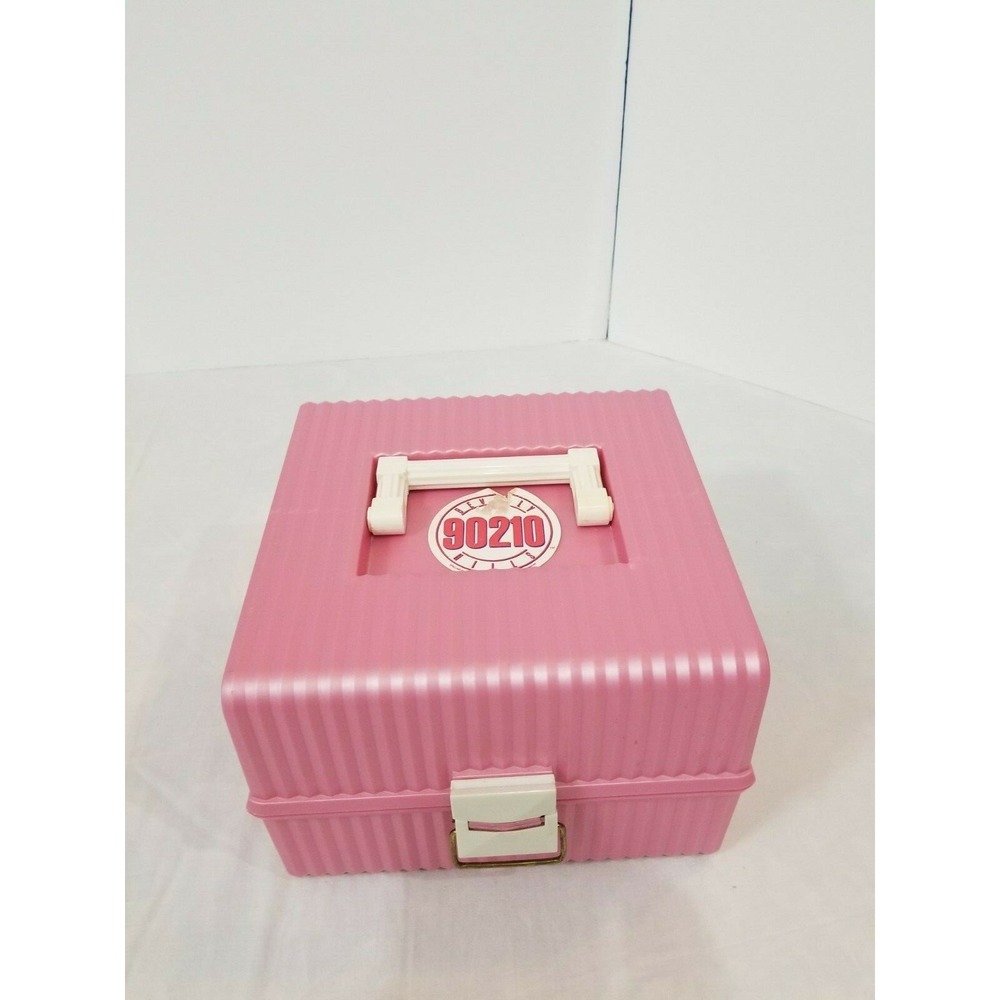 Vintage Sassaby Pink Make Up Storage Train Case  Jewelry Box Organizer Crafts